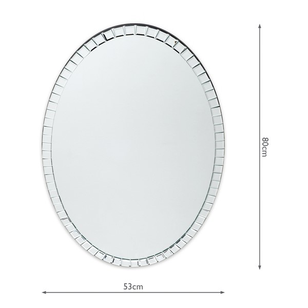 (image for) Laura Ashley Marcella Oval Mirror 80 x 53cm